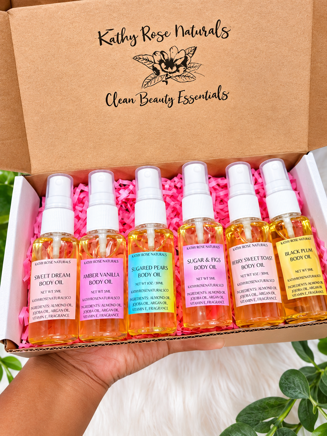 6-Pack Mystery Bundle Beauty Body Oils, Signature Scent, Soft Skin Body Oil Set