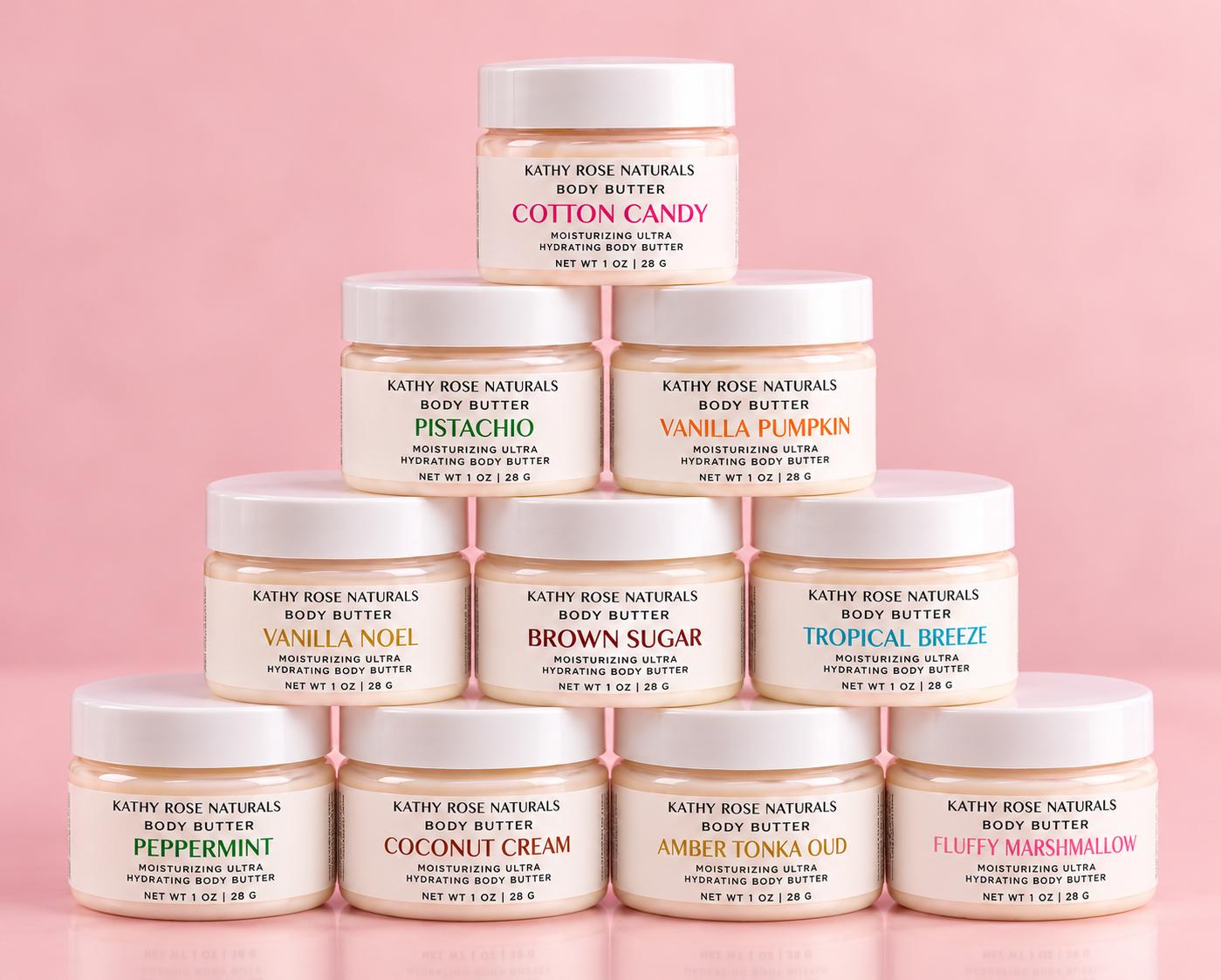 1oz Sample Size Body Butter, Whipped Shea Butter Discovery Butter, Mini Travel Moisturizer